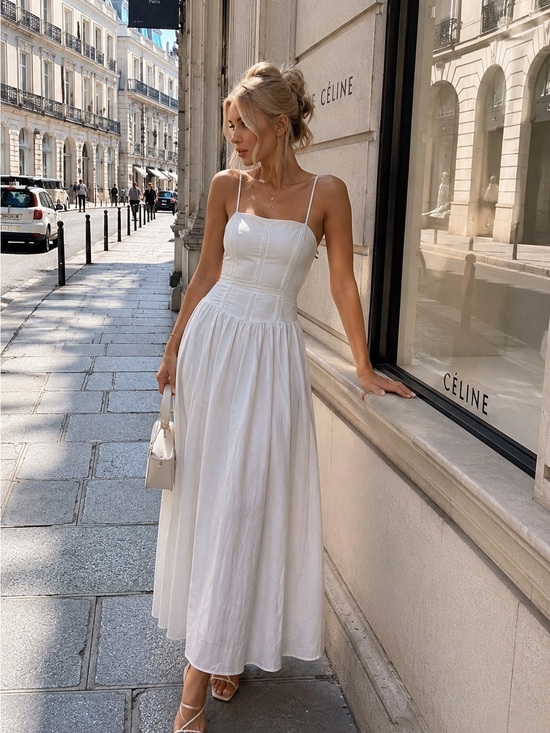 ASOS Dresses & Skirts - ASOS Strapless White Maxi Dress with Spaghetti Straps